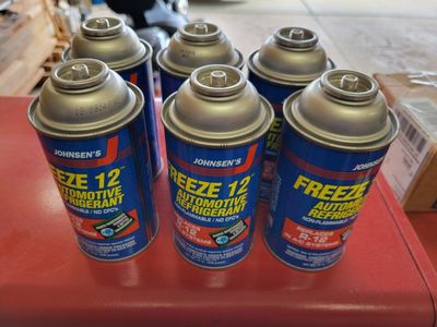 6 Cans Johnsen's Freeze 12 Automotive Refrigerant R-12 Replacement Non-Flammable No CFCs