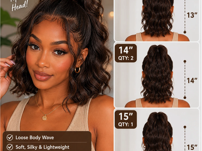 ASHINE Human Hair Bundles Body Wave Brown Weave Extensions w/ Bag Box