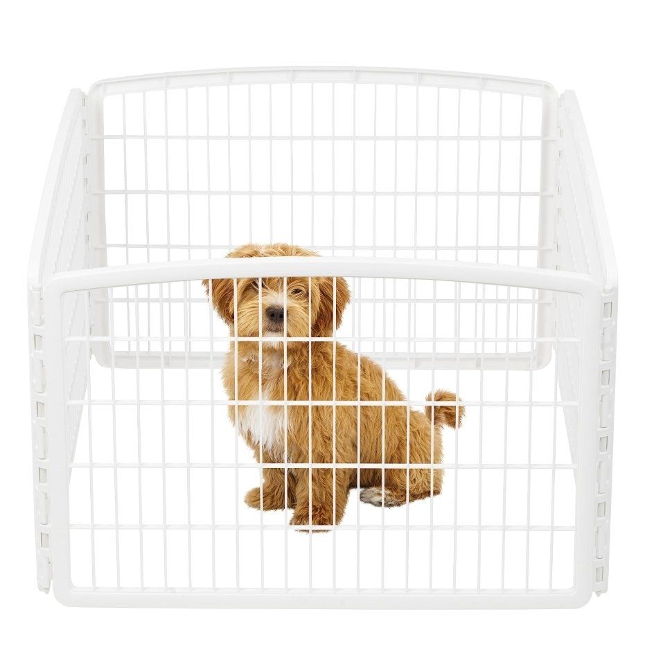 4-Panel 24" Pet Playpen, 35 x 35 x 24, White