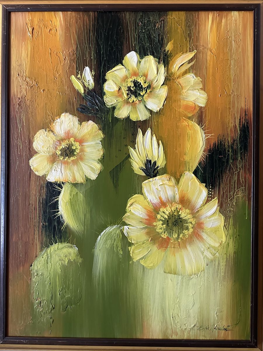 Vintage Eric Marshall Mid-Century Modern Impasto Oil Painting