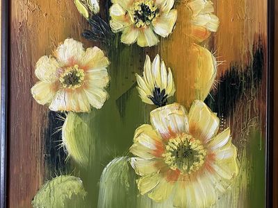 Vintage Eric Marshall Mid-Century Modern Impasto Oil Painting