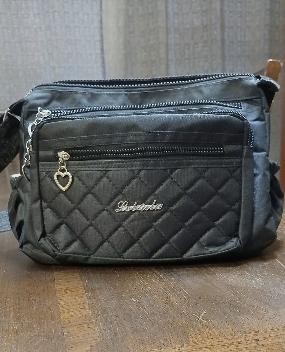 Brand New black heart charms crossing shoulder bag
