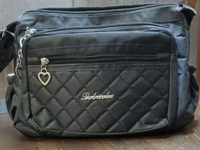 Brand New black heart charms crossing shoulder bag
