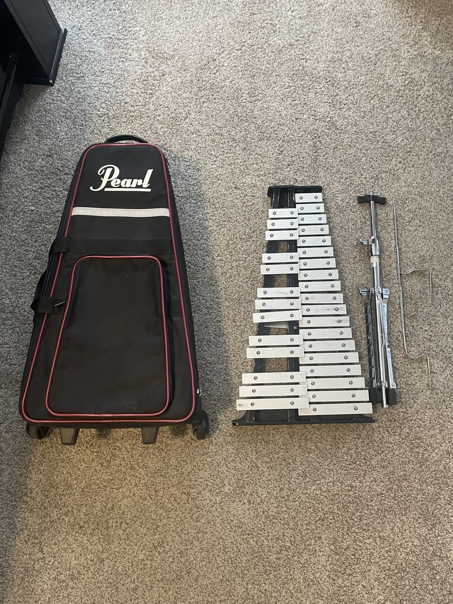 Pearl Percussion Bell Kit Glockenspiel with Stand and Rolling Case