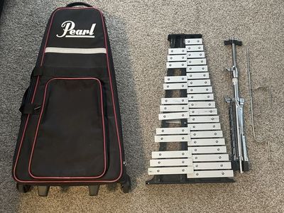 Pearl Percussion Bell Kit Glockenspiel with Stand and Rolling Case