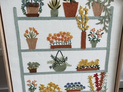 New Home Woven Embroidered Textile Wall Art 18x26