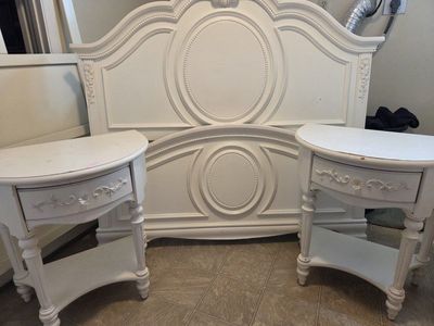 full size bed frame , night stand , dresser