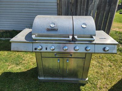 Perfect Flame Stainless Steel Gas Grill with Side Burner - Used, Good Condition