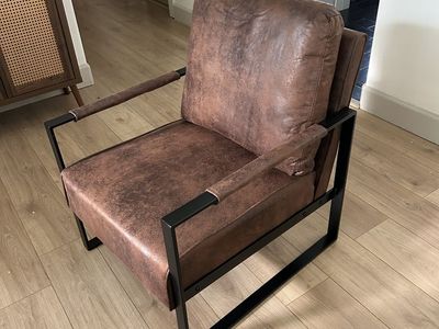 Brown Microfiber Arm Chair