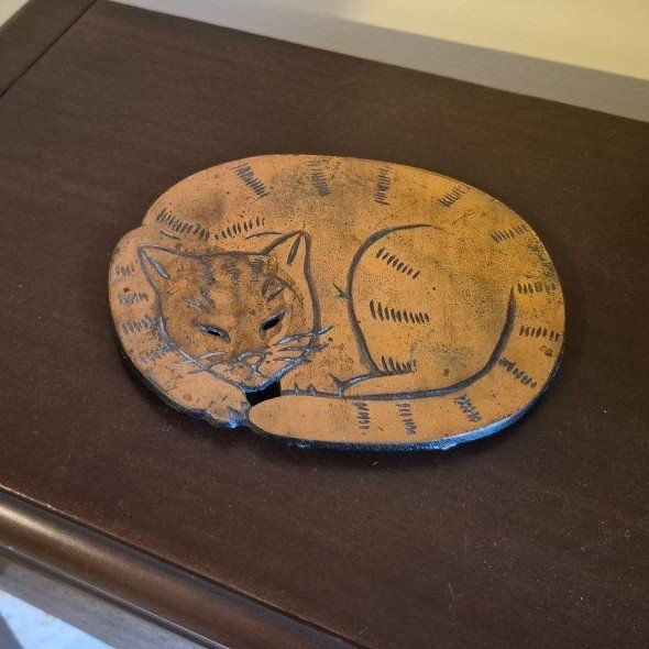 Vintage Sleeping Cat Trivet