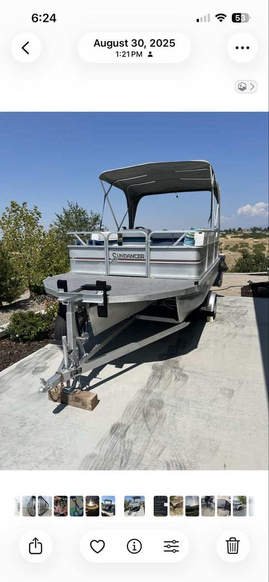 Sundancer Pontoon Boat with Trailer