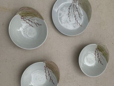 Vintage Willard George “Pussy Willow” Bowls