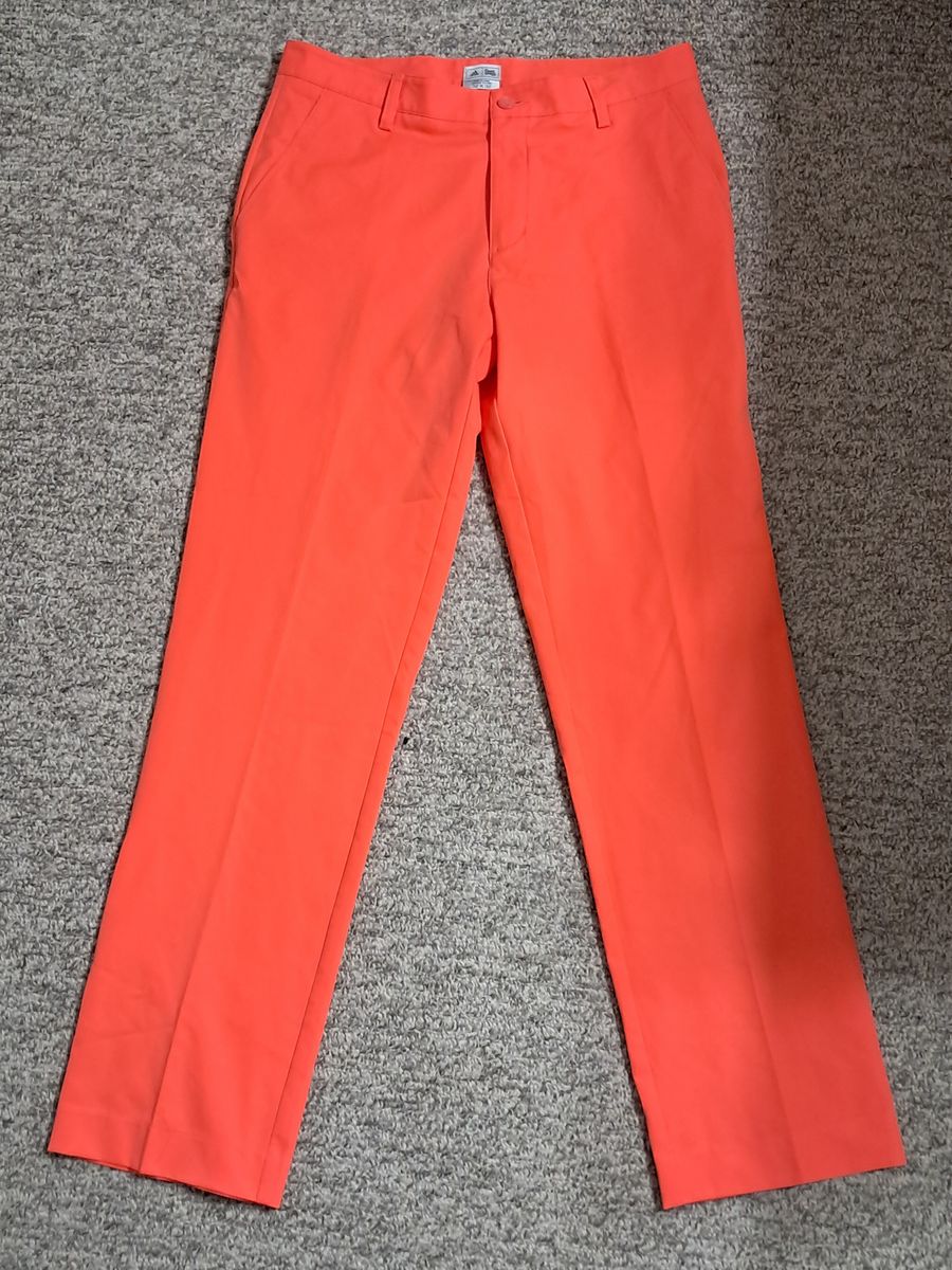 Adidas Solid Orange-Pink Golf Pants 32/32