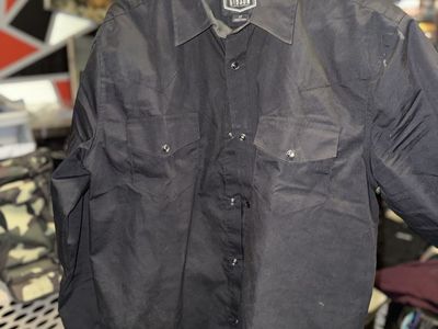 Gibson Trading Company Men's Black Long Sleeve Snap Button Work Shirt Size LT