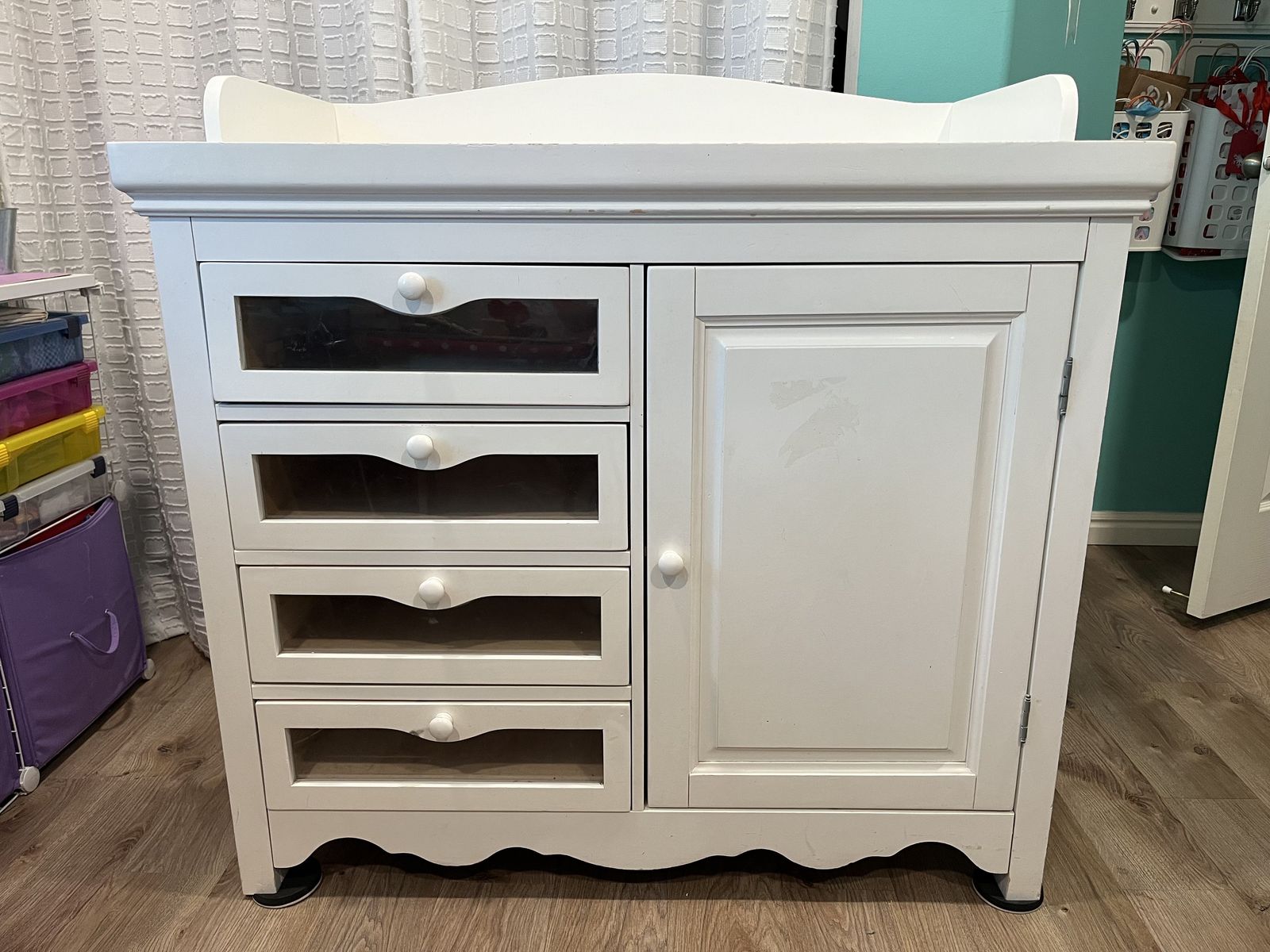 Solid wood baby dresser and changing table