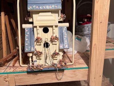 decorative wooden birdhouse / garden ornament,