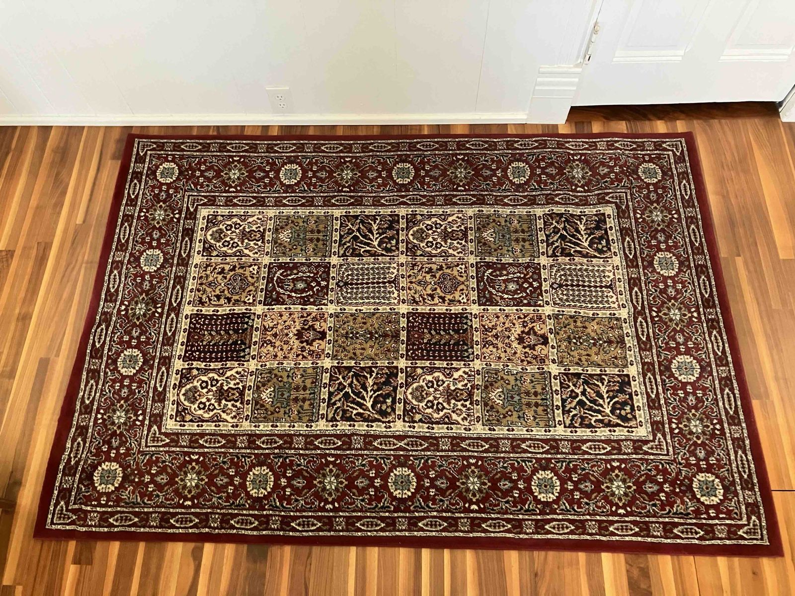 IKEA Area Rug - Valby Ruta, Maroon/Beige/Olive, 52 X 77