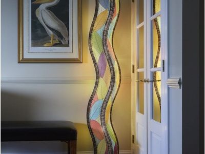 72" Eangee Home Design Handmade Cocoa Leaves Wave Giant Floor Lamp