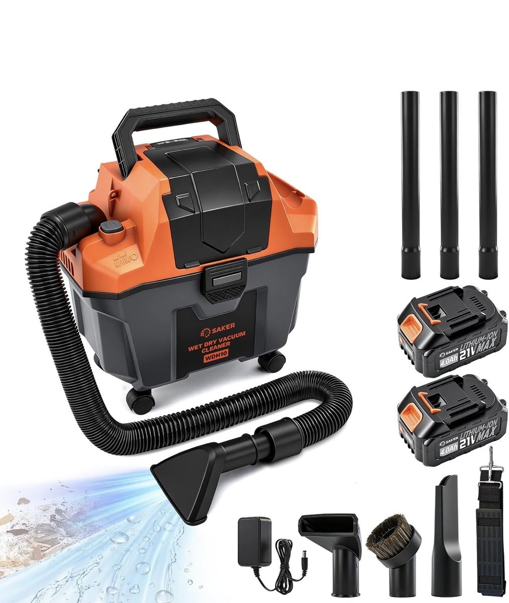 Saker Cordless Wet and Dry Shop Vacuum 2.6 Gallon Portable Shop Vacuum Cleaner - NEW in box