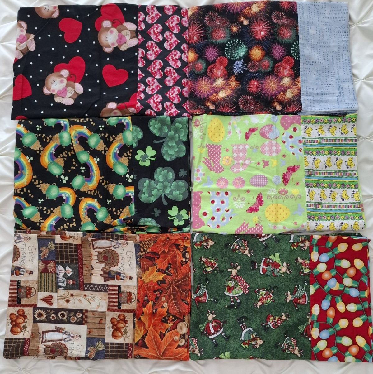 6 Holiday Pillowcases or Novelty Seasonal Fabric