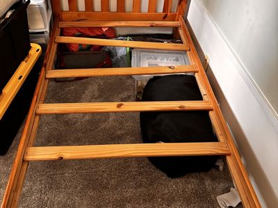 Wooden Twin Bed Frame with Under-bed Storage Drawer