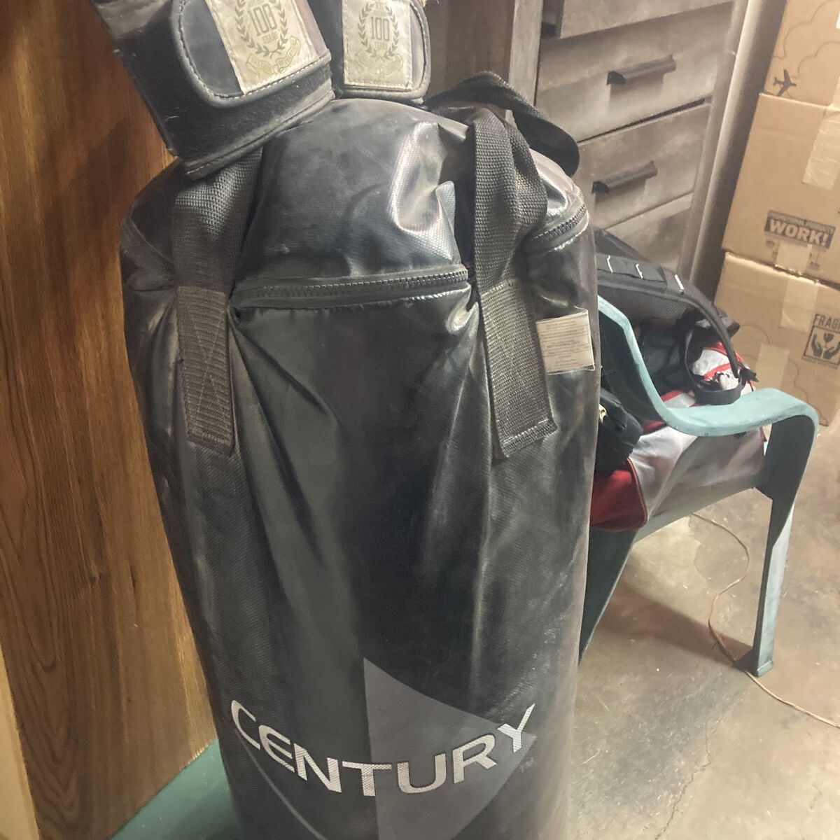 century punching bag with gloves