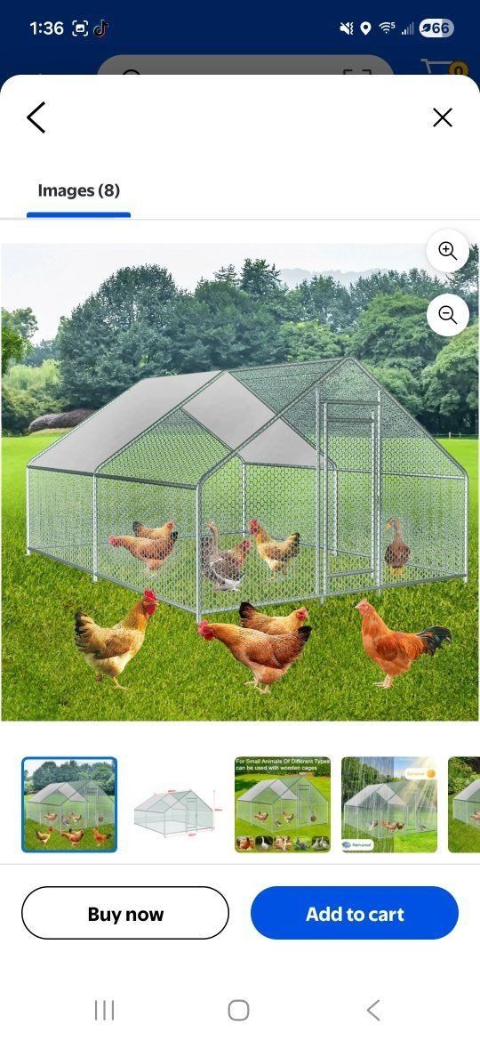 10 x 13ft Walk In Chicken Coop Galvanized Steel