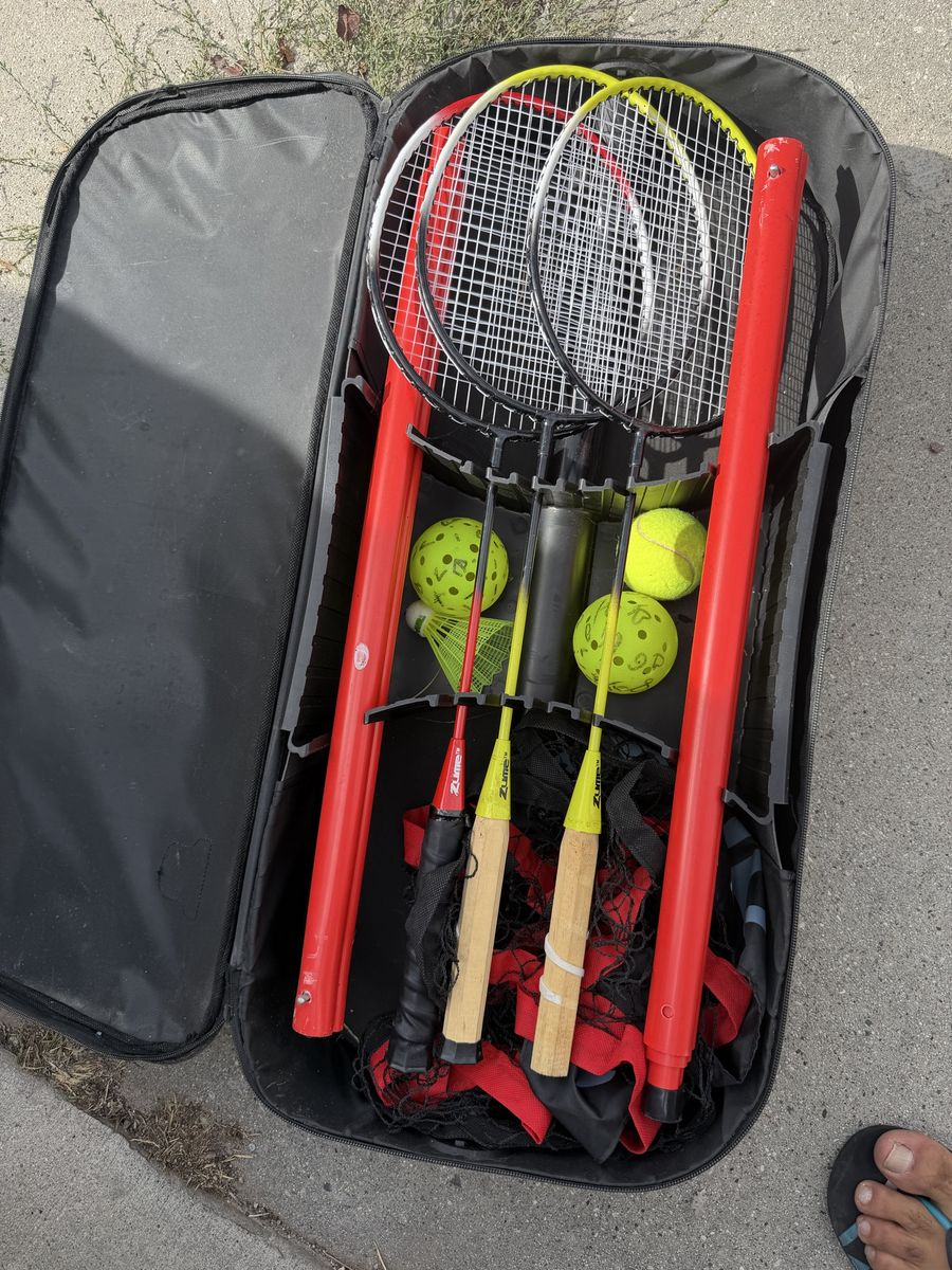 Zume Portable Badminton Pickleball Tennis Net System Complete Set