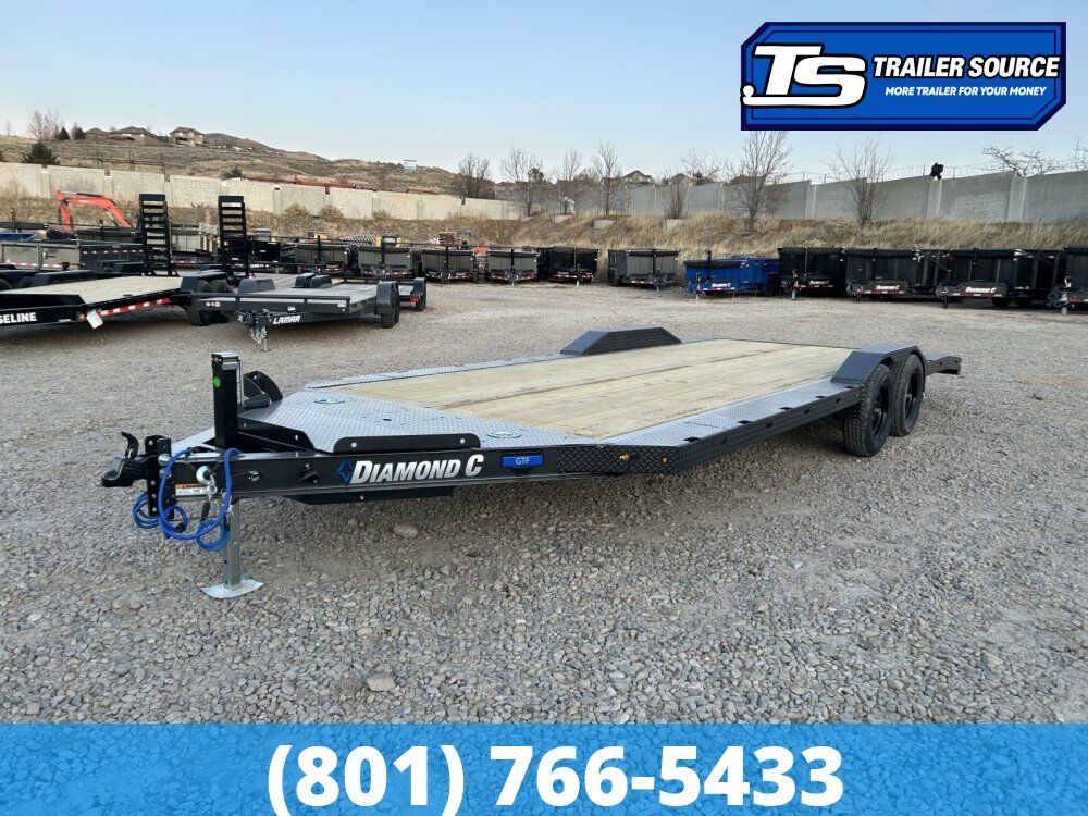 8.5x20 Diamond C GTF 235 Flatbed Car Hauler Trailer - 7K GVWR Wide Body w/ Drive Over Fenders