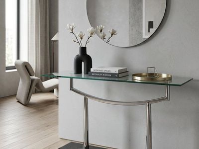 Modern Marble + Chrome Console Table