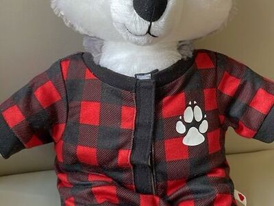 Build A Bear gray White Wolf Blue Eyes Bab