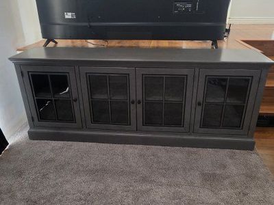 84" rustic gray tv stand