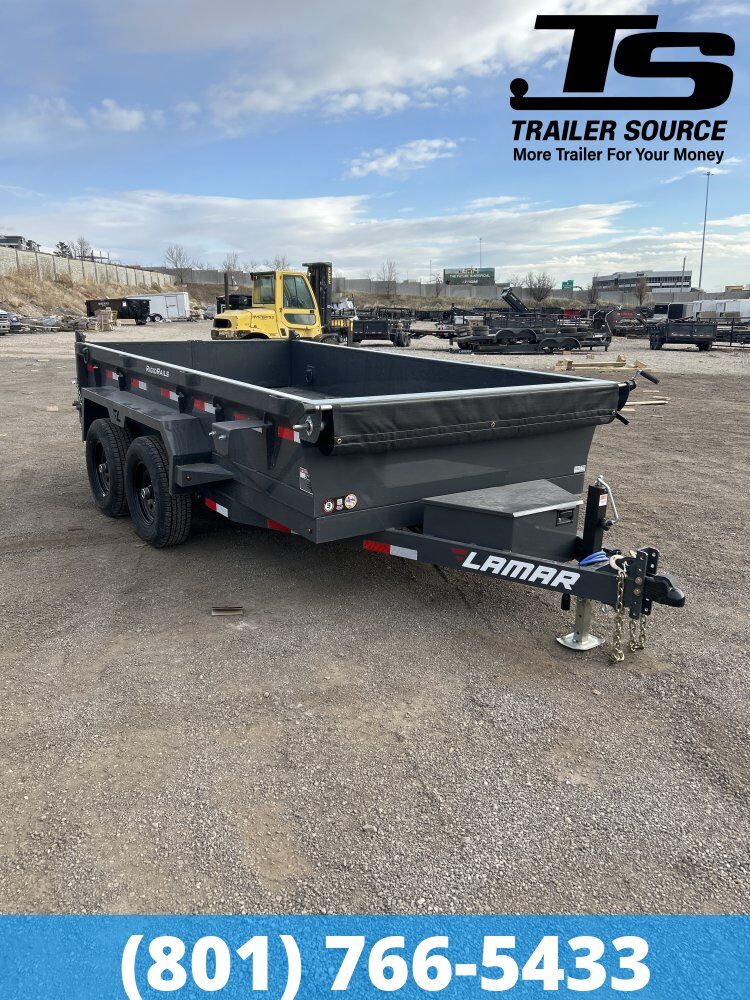 6.5x12 Lamar DM Dump Trailer - 18" Sides - 10K GVWR - Spreader Gate