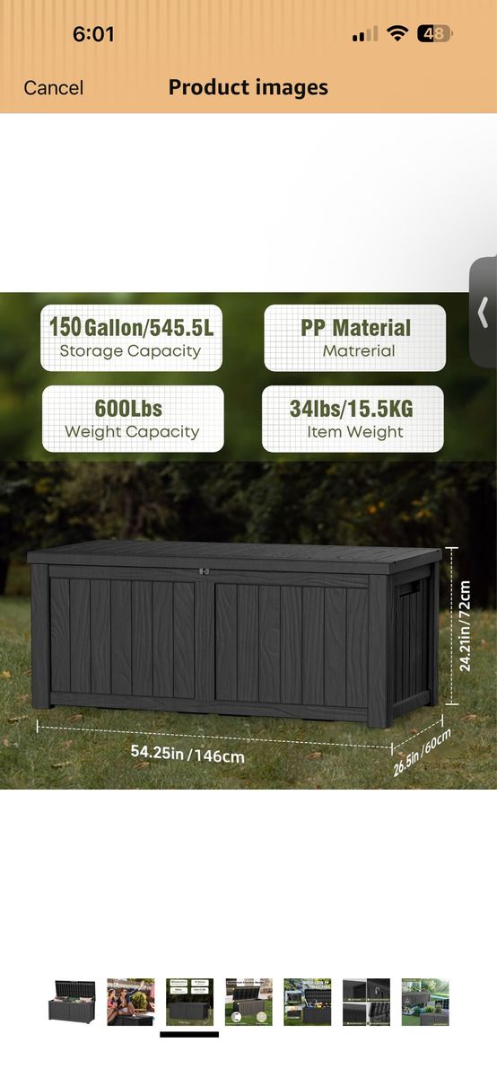 150 Gallon Waterproof Outdoor Storage Box