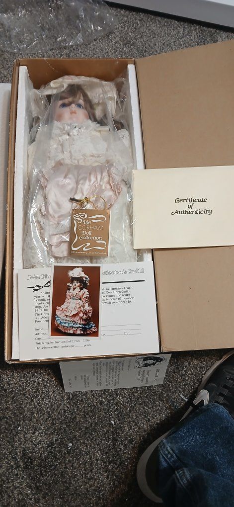 The Gorham Doll Collection Porcelain Doll in Box with COA