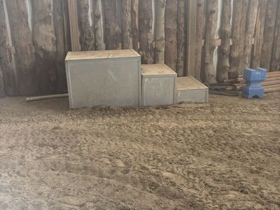 HEAVY DUTY Wooden Horse Mounting Block / 3-Step Mounting Platform- covered with metal!