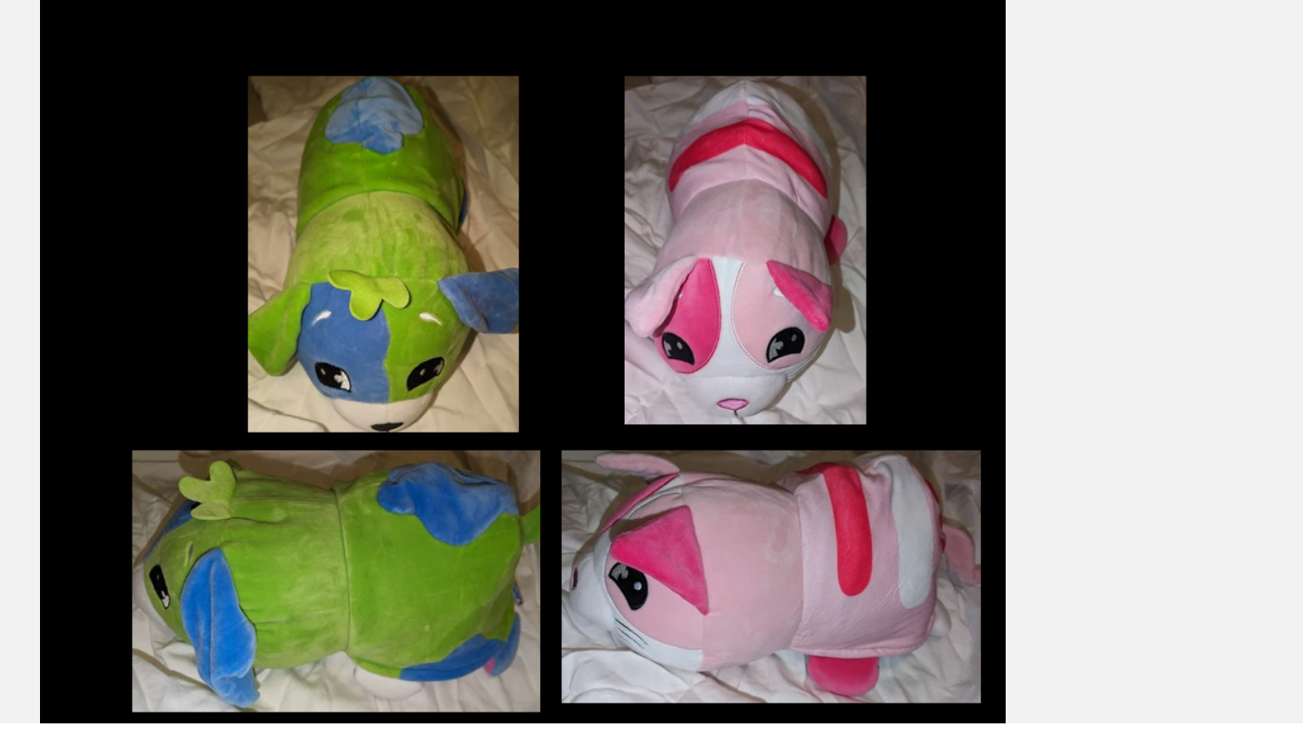 FLIP A ZOO Katana Kitty & Patter Pup Soft Plush - 17" Mushmillows reversible New Condition