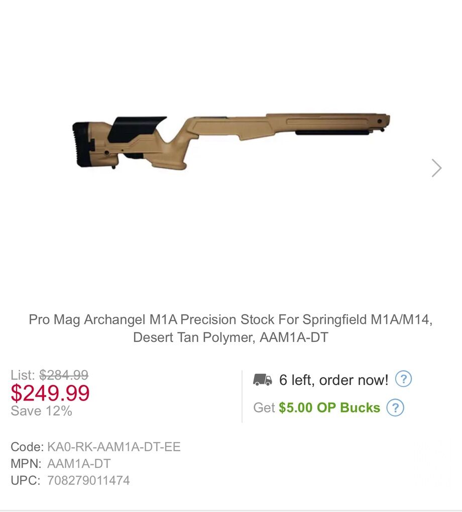Archangel Stock For Springfield M1A / M14 OPEN BOX