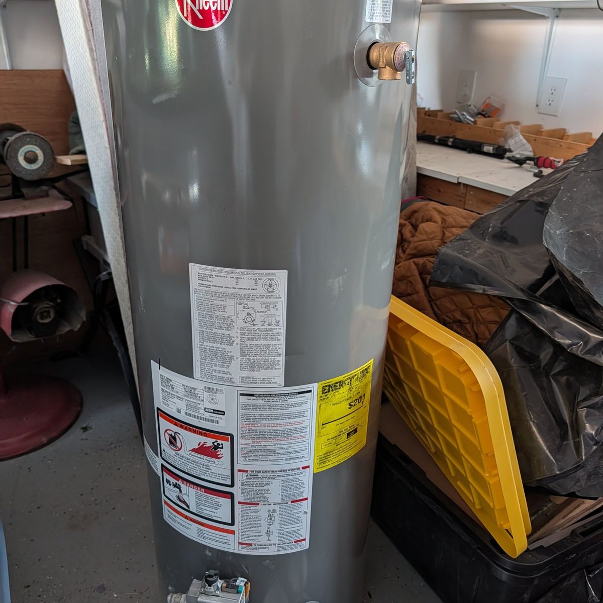 Rheem 40-Gallon 2VK40F Natural Gas Water Heater - Good Condition, Made Aug 2022