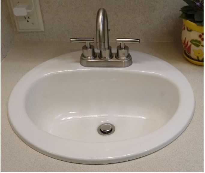 Laurel Round Drop-In Bathroom Sink in White