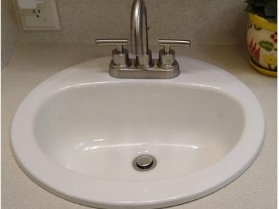 Laurel Round Drop-In Bathroom Sink in White