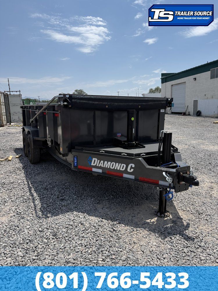 7x16 Diamond C LPT 210 Dump Trailer - 32" Sides - 23K GVWR - ABS Brakes, Board Brackets, Hydraulic Jack(s)