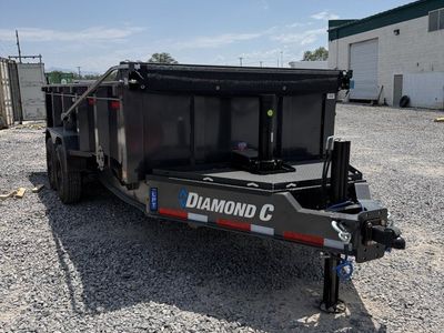 7x16 Diamond C LPT 210 Dump Trailer - 32" Sides - 23K GVWR - ABS Brakes, Board Brackets, Hydraulic Jack(s)