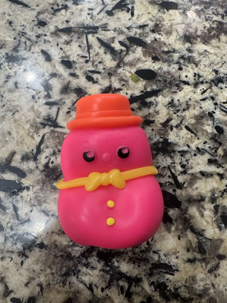 NeeDoh Snowman Squishy Toy Pink and Orange