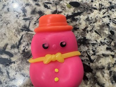 NeeDoh Snowman Squishy Toy Pink and Orange