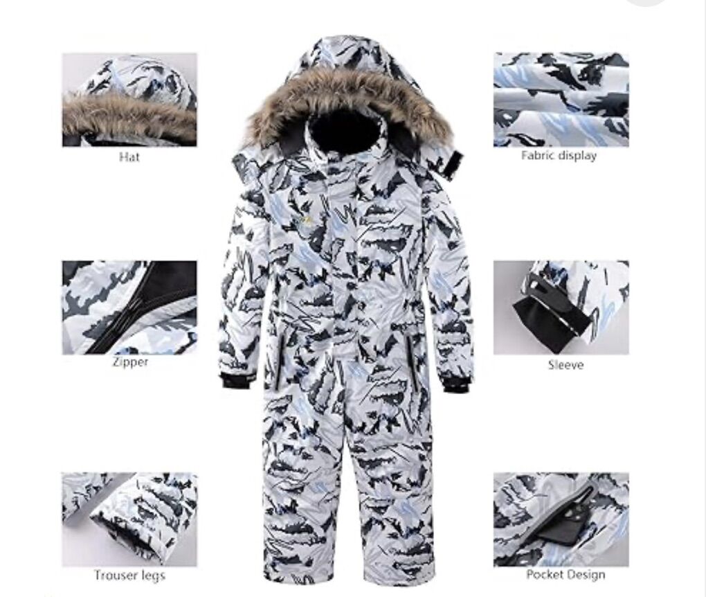 OHSNMAKSL Kid's Snowsuits Boys Ski Suits Jackets