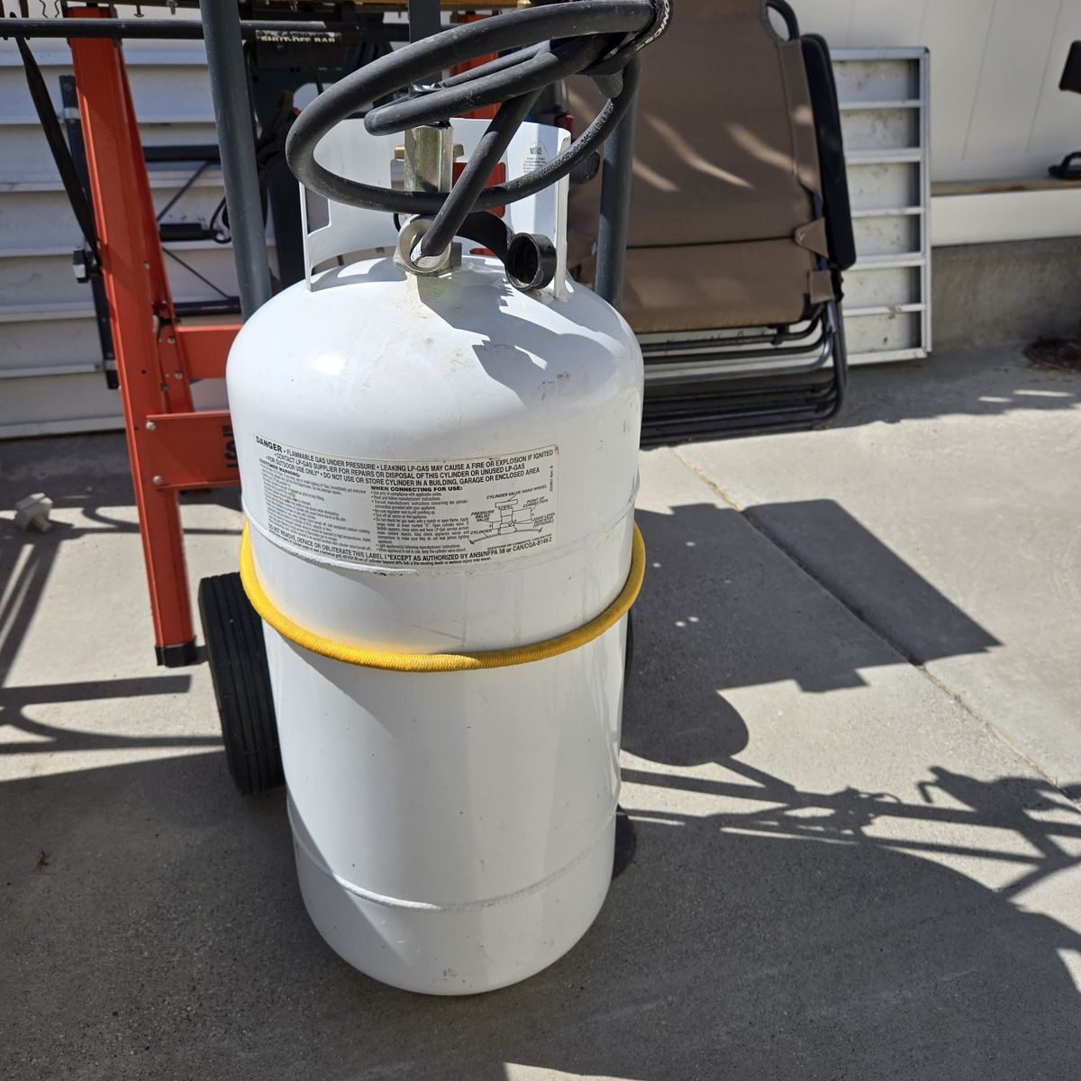 Flame King 20lb Propane Tank Cylinder with OPD Valve - White, Empty