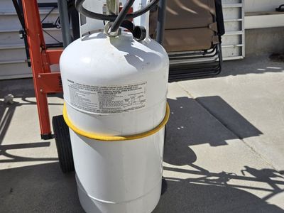 Flame King 20lb Propane Tank Cylinder with OPD Valve - White, Empty