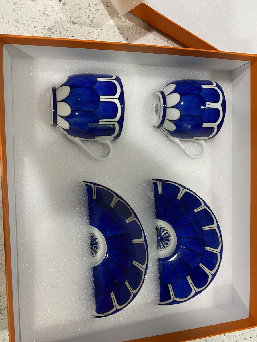 Hermes Bleus d'Ailleurs Breakfast Cup Set