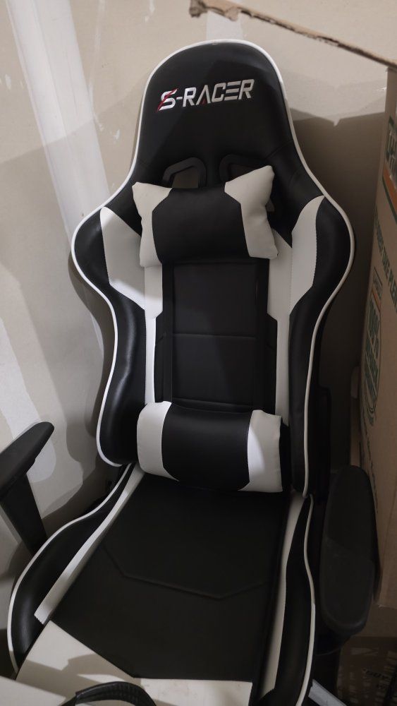 S-Racer Gaming Chair Black and White Ergonomic Office Chair
